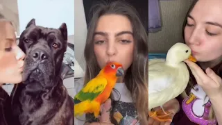 Kiss your pet on the head And see their reaction 👀 New Tiktok Trend Compilation