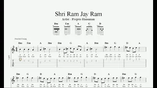 Shri Ram Jay Ram (Projeto Hanuman) Guitar TAB | Harmonium Lesson | Mantra Bhajan