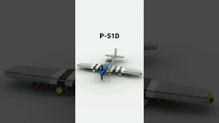 LEGO P-51D Mustang - #lego #legomoc #airplane #timelapse #shorts