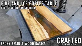 Fire & Ice 36x18" Epoxy River Coffee Table - Full Build - Finished With Rubio Monocoat