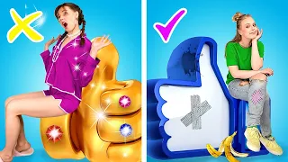 SO MANY LIKES!! Rich Unpopular Vs Broke Popular Girl || How to Become Popular by Crafty Panda