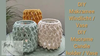 DIY Makramee Windlicht / DIY Macrame Candle holder