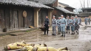 Japanese sneak into village, dying female soldier signals, Chinese soldiers arrive, wipe them out.