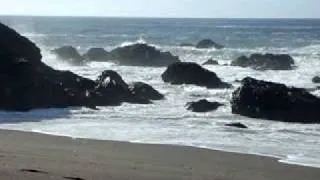 Surf crashing on rocks