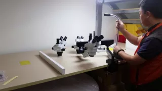 Lucky zoom Clamp Stand Trinocular Microscope Installation