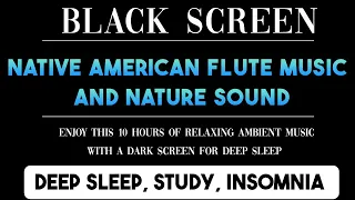 Relaxing Native American Flute Music With Rain BLACK SCREEN for Sleep, Meditation | Dark Screen