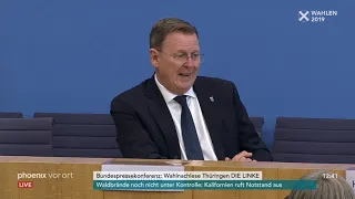 Pressekonferenz der Linkspartei nach der Landtagswahl in Thüringen am 28.10.19