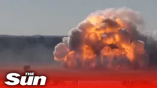 Massive explosions erupt as Ukrainian mine-clearing machine detonates Russian traps