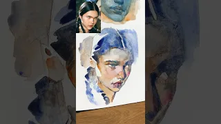 25 mins watercolor portrait in 1 min!🏃🏻‍♀️💦 #watercolor #painting #speedpaint #portrait