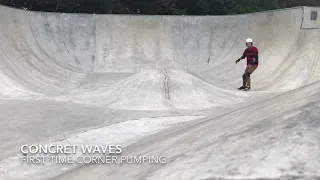 Learning To Skate - Pumping and Carving - Beginner Skater - Concrete Waves