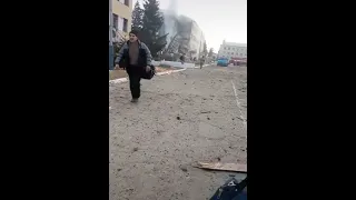 Обстрел "Калибрами" военной части в с. Старичи, Львовская область. 13.03.2022. Яворовский полигон.