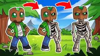 MINECRAFT pero SI MUERO ME TRANSFORMO en ESQUELETO! 😱💀 MINECRAFT ALEATORIO