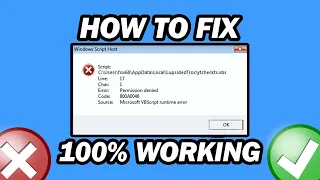 Fix Microsoft VBScript Runtime Error | Fix Windows Script Host Error