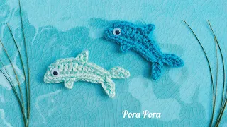 Crochet Dolphin Applique I Crochet Nautical I Crochet Sea Animals