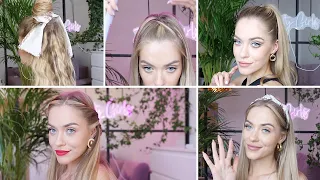 HALF UP HALF DOWN HAIRSTYLES COMPILATION | 5 ИДЕЙ ПРИЧЕСОК НА РАСПУЩЕННЫЕ ВОЛОСЫ