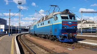 🇺🇦 "Найдовший поїзд України"  Електровоз ЧС8-080 з поїздом D 46 Ужгород-Лисичанськ