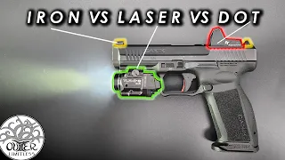 Iron Sights vs Green Dot vs Laser - Pro's Con's & Considerations??