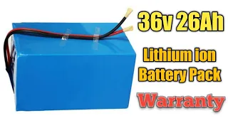 36v 26AH Lithium Ion Battery Pack, Full Unbox and Review Video