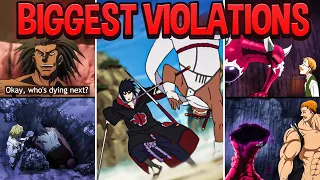 THE BIGGEST VIOLATIONS IN ANIME