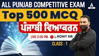 Punjabi Grammar for All Punjab Competitive Exam | Punjabi Grammar Top 500 MCQs by Rohit Sir