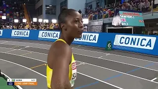 Khaddi Sagnia first jump in Women's Long Jump Finals at 2023 European Indoor Athletics Championships