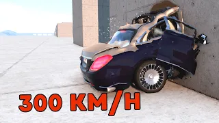 Mercedes-Maybach S600 W222 vs Wall 300 KM/H - BeamNG Drive