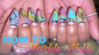How to: Marble Nails | Blooming gel Marble nails