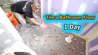 Tile a Bathroom Floor in a Day
