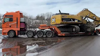 Transporting On Site The Caterpillar 385C Excavator - Sotiriadis/Labrianidis Mining Works