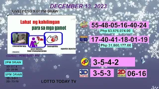 [LIVE] PCSO 9:00 PM DRAW - DECEMBER 13, 2023 LOTTO RESULTS