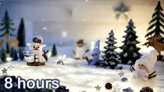 ✰ 8 HOURS ✰ Christmas Music Instrumental ♫ HARP ♫ Peaceful Snowing Snowman video ☃️ Christmas Carol