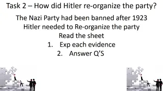 GCSE History - Weimar and Nazi Germany - Unit 2 - Lesson 3 - Lean Years and Reorganisation