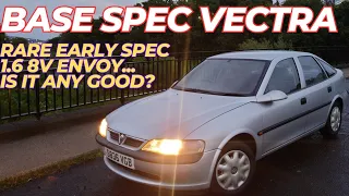 Vectra Envoy 1.6i 75bhp - end of the base model era. Entry level survivor road tested!