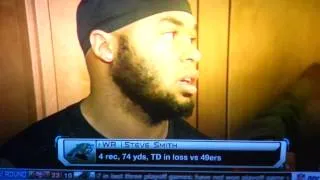 Steve Smith Pissed off at Reporter Car vs 49ers