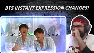 So fast.. - BTS has the fastest switch of expressions | from ˙ᵕ˙ to -ㅅ- in a second | Reaction