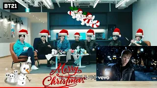 BTS Reaction To Justin Beiber milestone 'Christmas ' special 🎅 (fanmade)