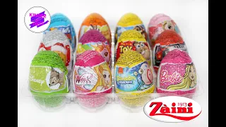 12 Сюрпризов!  Шоколадные яйца с игрушками из разных серий, от Zaini (Заини). Клуб Винкс, Барби и др