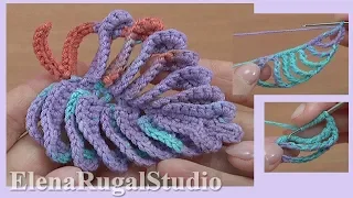 How to Crochet 3D Beautiful Leaf Tutorial 48 Hoe het blad te haken