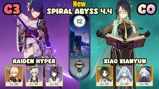 Raiden Hyper and Xiao Xianyun vs NEW Spiral Abyss 4.4 - Floor 12 9 Stars