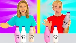 Twin Telepathy Milkshake Challenge with Brother Stephen Sharer!! (Sis VS Bro)