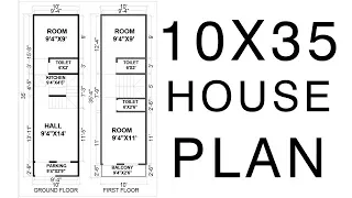 10X35 House plan 2d map by nikshail