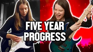 Five Years Playing the Electric Guitar - Month by Month Progress