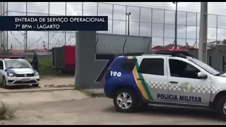 saída das viaturas da Polícia Militar de Sergipe