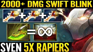 🔥 FINAL BOSS 5x Rapiers + Swift Blink!? 2000+ Damage SVEN Max Speed Monster 1HIT KO 7.29d Dota 2 Pro