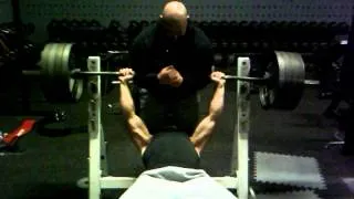 Bench pressing 425lbs. With no spot.