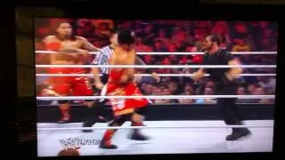 Shield vs The Usos and Christain RAW 7/1/13 part 1