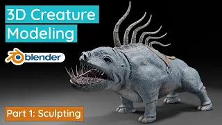 Blender 3D Creature Modeling for Games - Part 1: Sculpting Timelapse