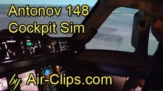 Antonov 148 Cockpit Flight from Captain's Seat in Kiev Flight Training Center by [AirClips]