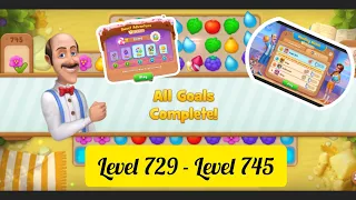 Gardenscapes - ( Level 729 - Level 745) - All Puzzles - Gameplay PART - 77