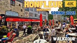 Immersive Walk in HONFLEUR Normandy, Visit the Town Market and the Harbour #SPRING2023